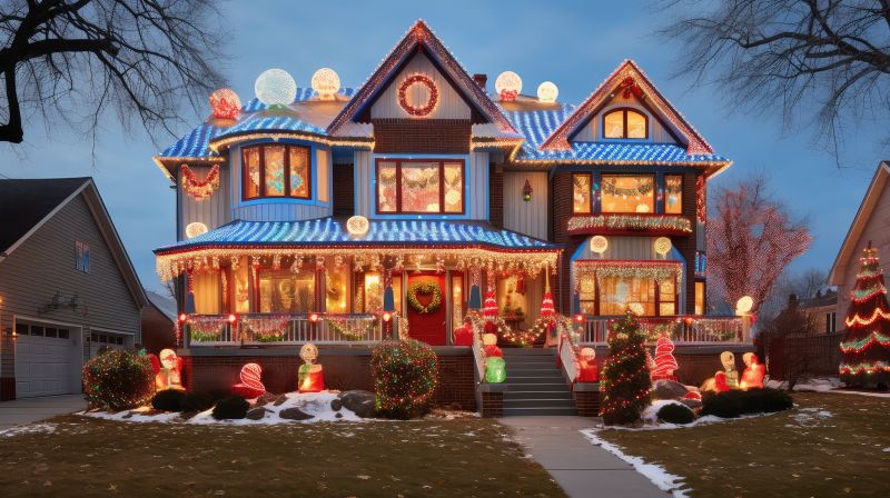 Holiday Lights Hanging in Kansas City, KS
